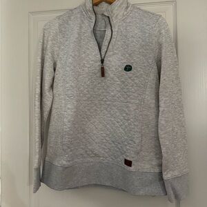 L.L. Bean Light Gray Quilted Pullover